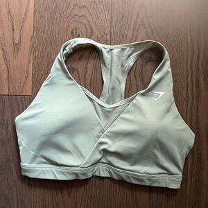Gymshark green crossover bra